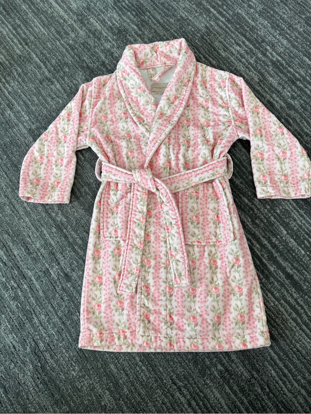 LoveShackFancy Girls Floral Terry Cloth Bath Robe – One Size – Like New